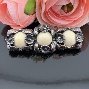 N.E. Niels Erik From Denmark Vintage MCM Sterling Silver Brooch Pin Flowers J515